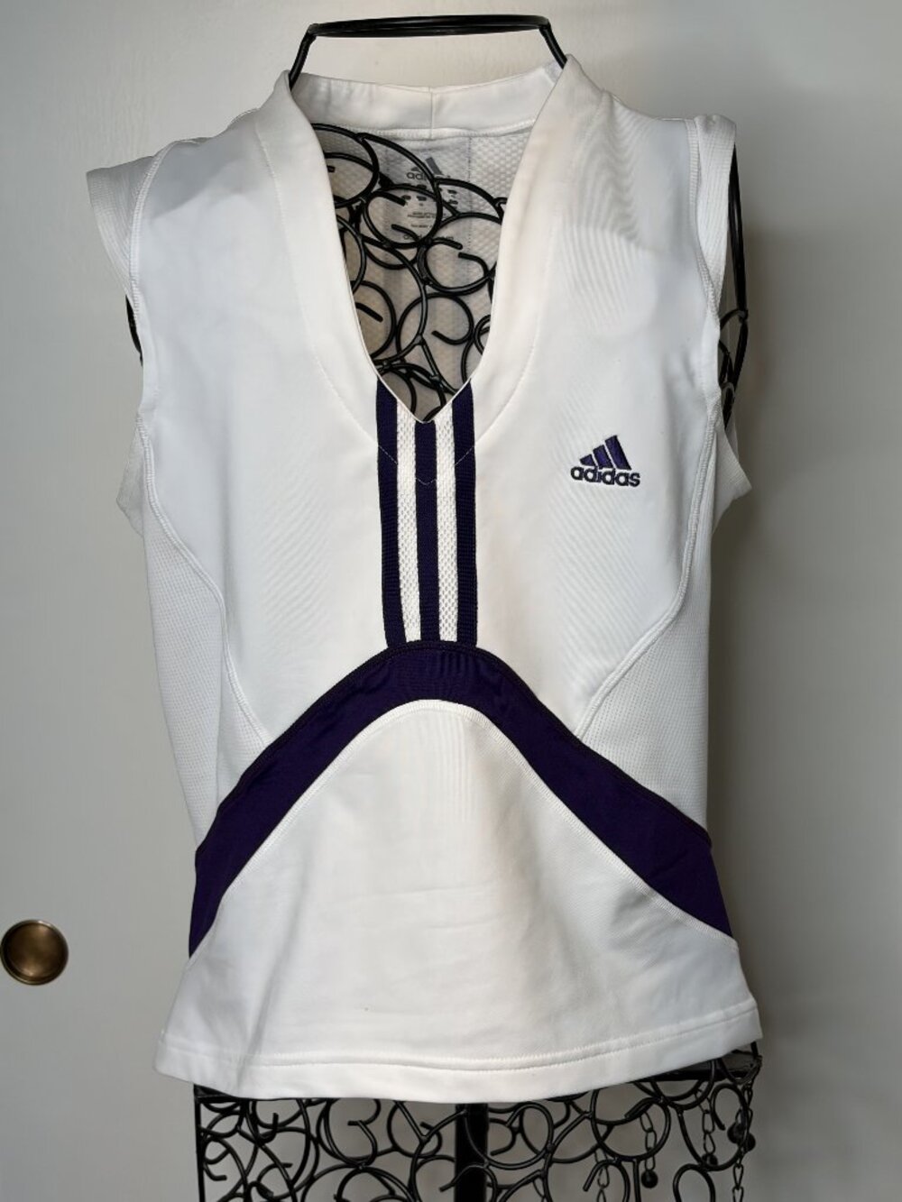 Adidas Climacool Women's M Sleeveless Tennis Golf Top White Purple